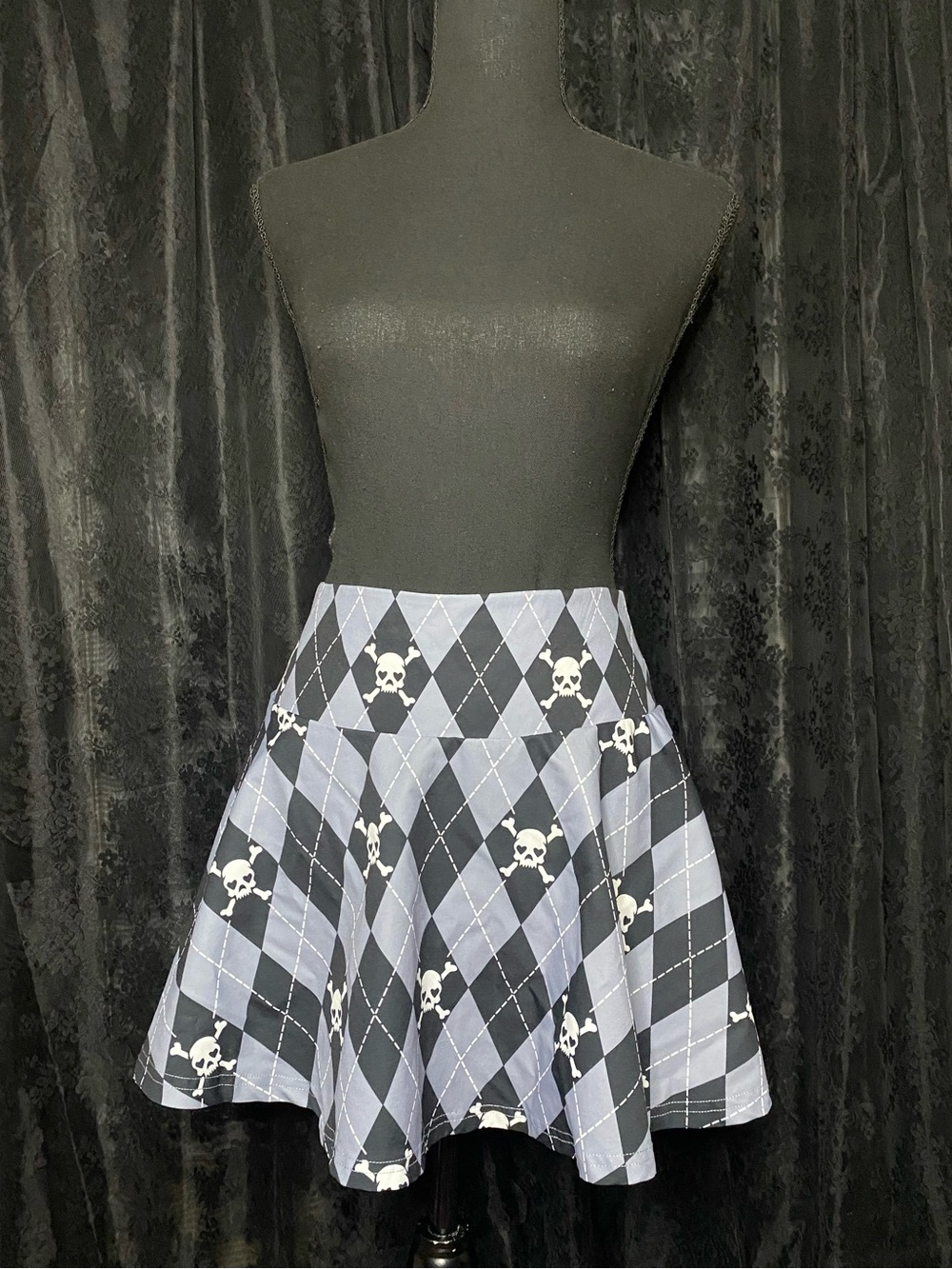 Goth Grunge Emo Punk Plaid Skull Skirt